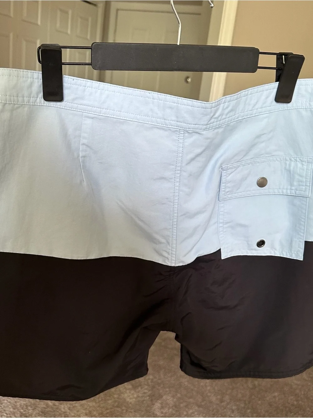 Saturdays New York City Light Blue and Black Two-Tone Swim Shorts